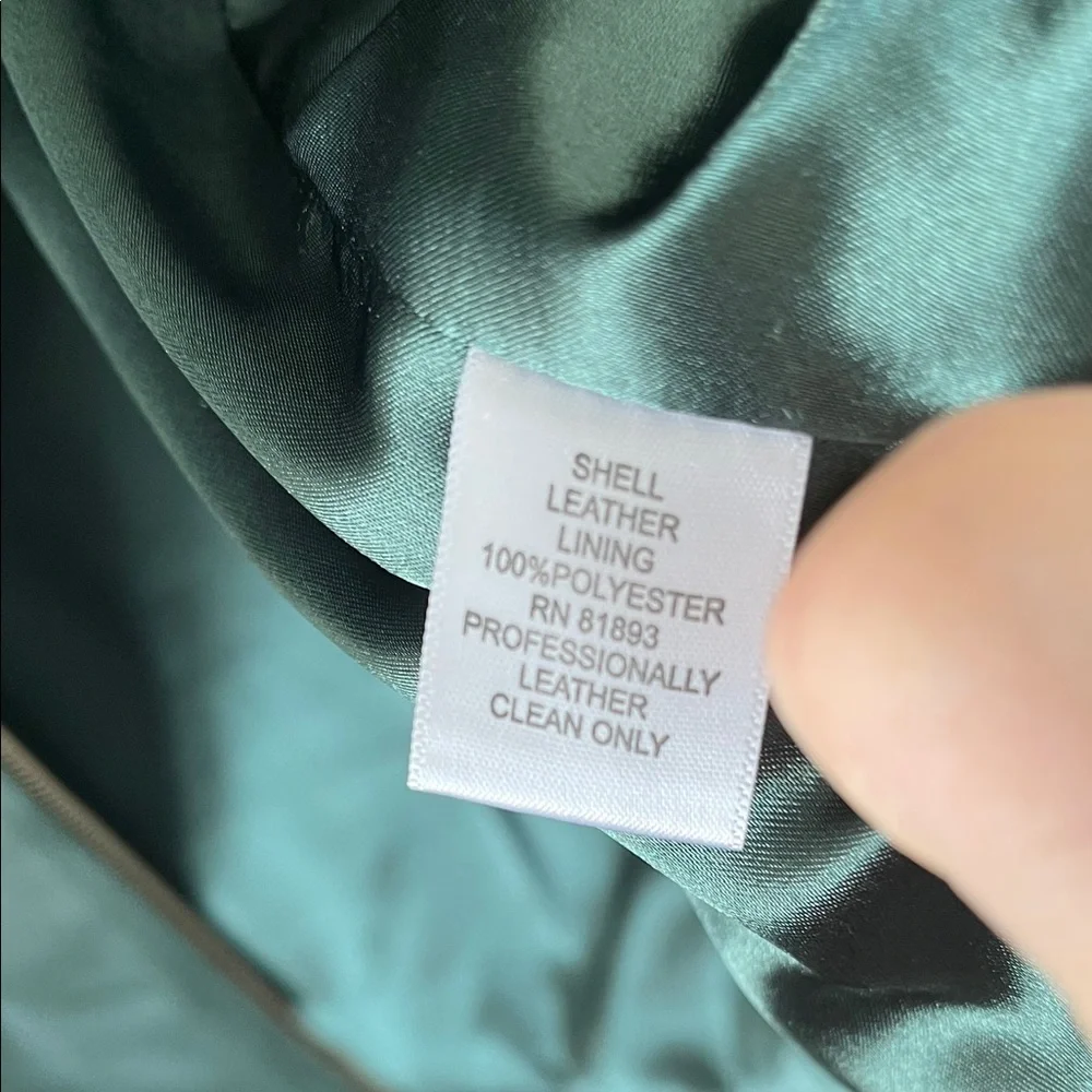 D&Co Dark Green Leather Jacket - Picture 4 of 7